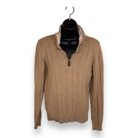 SMALL DAVID TAYLOR BEIGE CARDIGAN SWEATER WOMENS SHERPA COLLAR - Picture 1 of 11